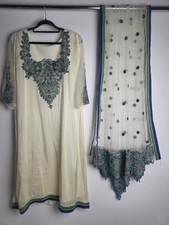 Indian Fancy Kurta Party Wear Size Large/ 16 With Net Scarf 