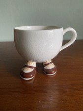 Vintage Carlton Lustre Walking Ware Tea Cup Brown Mary Jane Shoes 1970s