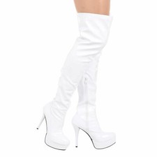 Unisex Thigh-High Platform Stiletto Boots – Fetish Full-Zip Heel – UK 3–10