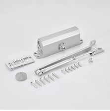 40KG Heavy Duty Adjustable Door Closer Opener 90° Holding Fuction Sliver