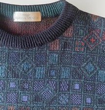 VTG 90s ST MICHAEL Jumper Size Large 41-43" Chest Geometric Pattern Made in UK