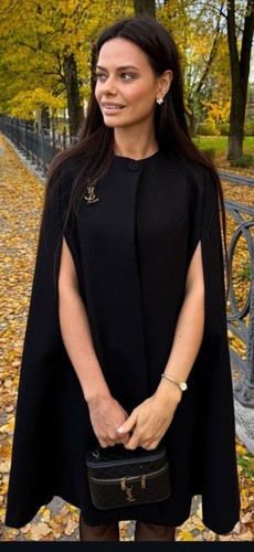 Zara black wool - wool, cape