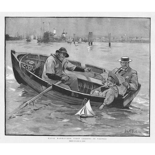 Victorian rowing boat scene - rowing,