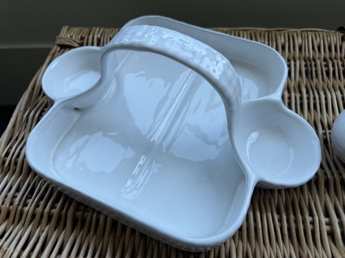 White ceramic strawberry - ceramic,