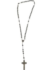 Vintage Rosary Beads Cross Catholic Prayer Necklace Crucifix Black Ireland Irish