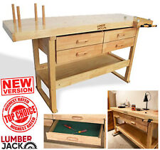 4 Drawer Woodworking Bench Lumberjack Heavy Duty with 7" Vice & Bottom Storage