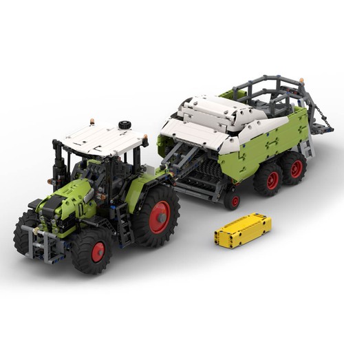 Tractor with square baler - with,