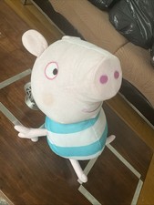 Peppa Pig: George Pig Soft Plush Toy (40cm) Striped Blue & White Top