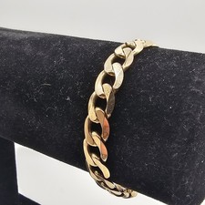 9ct Gold Curb Bracelet – 24.3g – 9.5mm – 8.25" – 375 Hallmarked - Solid - Heavy