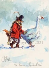 Funny Fox and Goose Christmas
