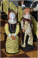 chess set with board hand-painted resin Armada with England & Spanish pieces
