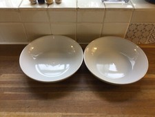 Denby Intro - Stone White Pasta Bowls X2 Brand New