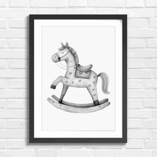 Whimsical wooden rocking horse - rocking,