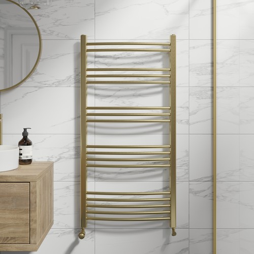 Curved heated towel rail - curved,