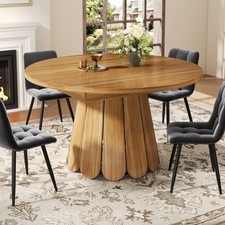 Extendable round dining table - round,