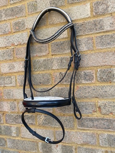 Horse crystal bridle - bridle, black