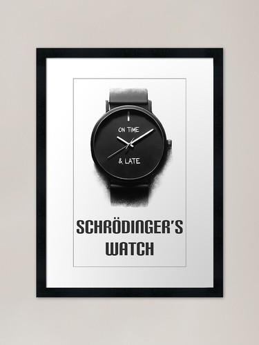Schrodinger watch framed art - schrodinger's,