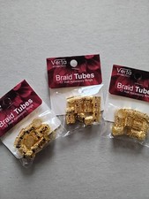 Dreadlock Braid ADJUSTABLE Cuffs Gold Beads Clip Dread Tubes Rings 3 x Packs  12