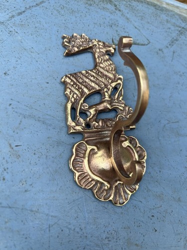 Vintage brass stag dog - brass, coat