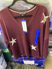 DKNY Jeans Ladies Burgundy Star Jumper/Sweater Large
