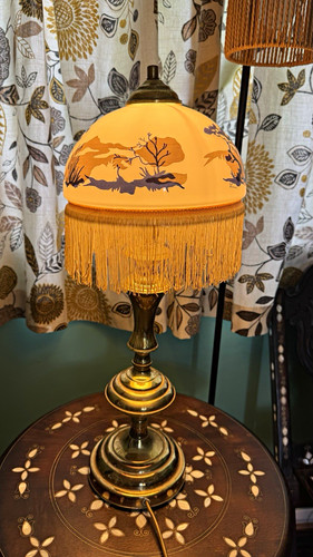 Vintage brass table lamp with - vintage,