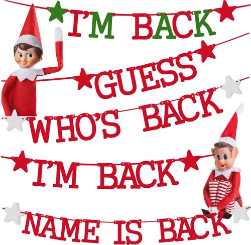Elf banner bunting decorations - bunting,