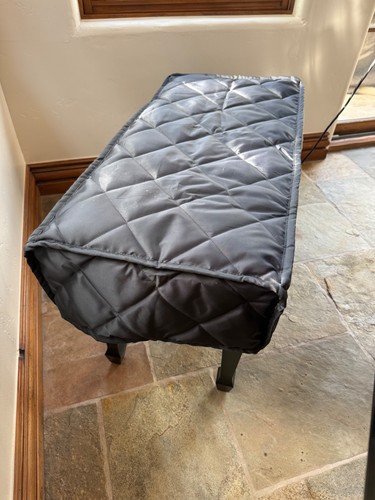 Black quilted piano bench - black,