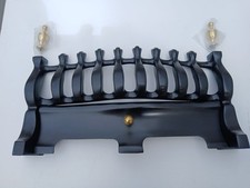 Brand new Black Solid Brass gas/solid fuel Fire Fret and ashpan cover  16"