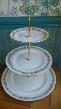 3 tier  floral  china cake