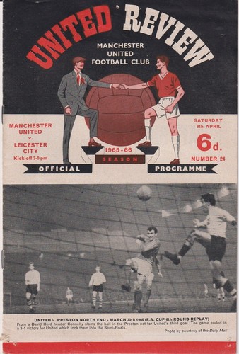 Football programme man utd - man, v