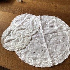 Set of 3 Vintage White Cotton