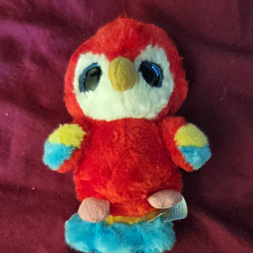 Plush parrot soft toy - parrot, red