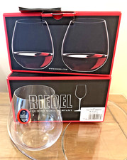 4  RIEDEL Pinot / Nebbiolo Wine Glasses-Machine blown stemless crystal - 2 sets