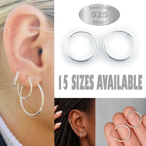 Sterling silver hoop earrings - hoop,