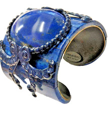 Emilio Pucci Bangle Wide Cuff with Large Cabochon – Deep Cobalt Blue Lapis?