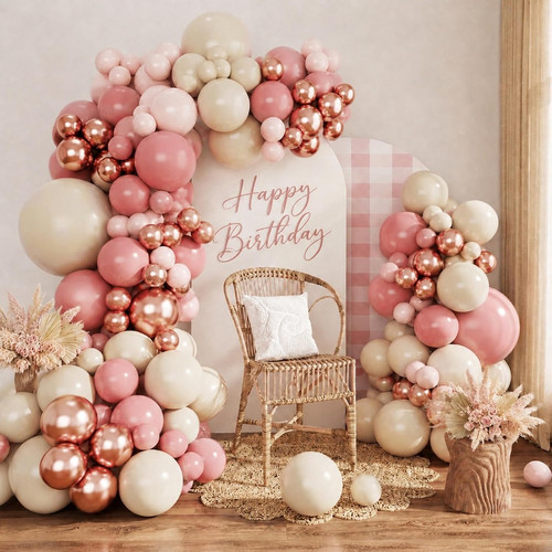 Pink balloon arch kit - balloon, kit,