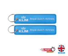 KLM Royal Dutch Airlines Keyring Keychain Tag luggage embroidery Fast Shipping