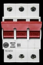 WYLEX 125 AMP TRIPLE POLE MAIN SWITCH DISCONNECTOR AC22A WS123