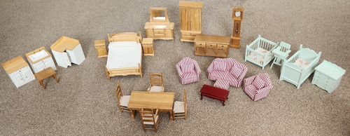 Wooden doll house furniture - wooden,