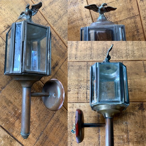 Vintage brass carriage lamp - carriage,