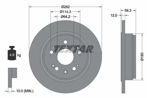 Brake disc solid 92144500 - 2x,