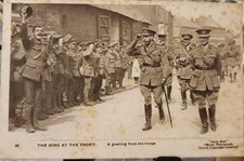 WW1 Postcard 1916 King George V at the Front Daily Mail War Picture Censored