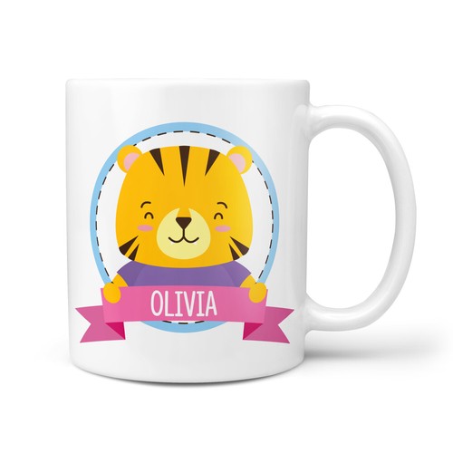 Personalised tiger gift mug - personalised,