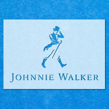 Johnnie Walker Whiskey Brand Drink Bar Logo Stencil: Airbrush Wall Art Crafts