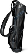 Sun Mountain Black Leather Golf Sunday Bag, Black/Cobalt Blue