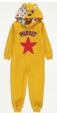 Adult Children in Need Pudsey Bear Fleece Yellow All in one zip front  XL