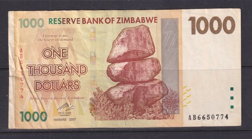 Zimbabwe 2007 1000 dollars - 1000,