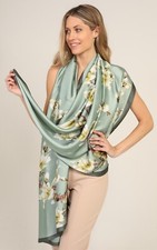 100% Silk Scarf in Sage Green