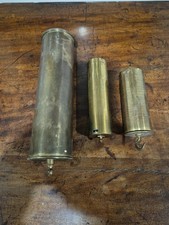 Clock Weights Brass Cased Spares Parts Repair Vintage Antique