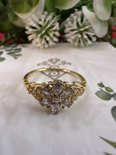 18K Gold Plated Sterling Silver S925 CZ Amethyst Ring size7